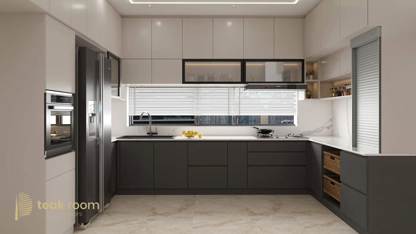 Contemporary modular kitchen design by Teak Room Interiors