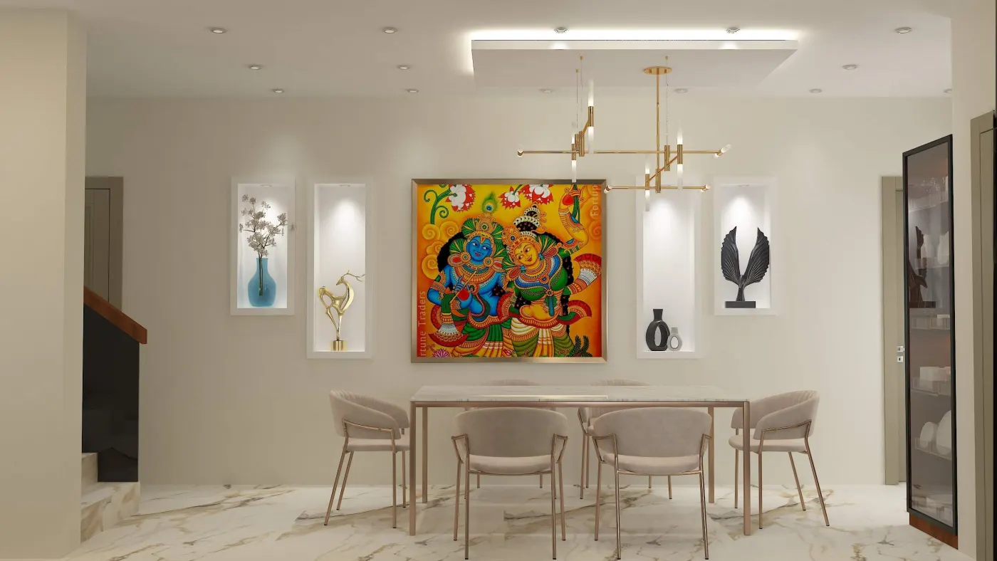 Modern dining area interior design by Teak Room Interiors